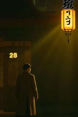 《铁轨上的月亮》竖版剧集封面，雨夜站台场景